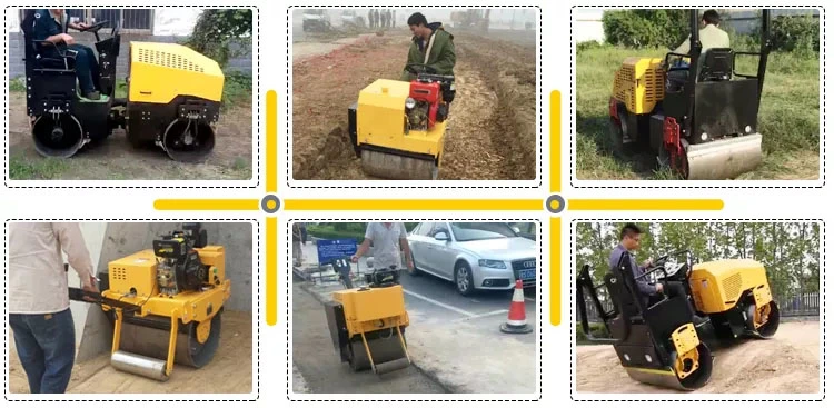 Small Full Hydraulic Mini Compactor 2 Tons Double Drum Vibratory Road Roller with Kubota Diesel Engine